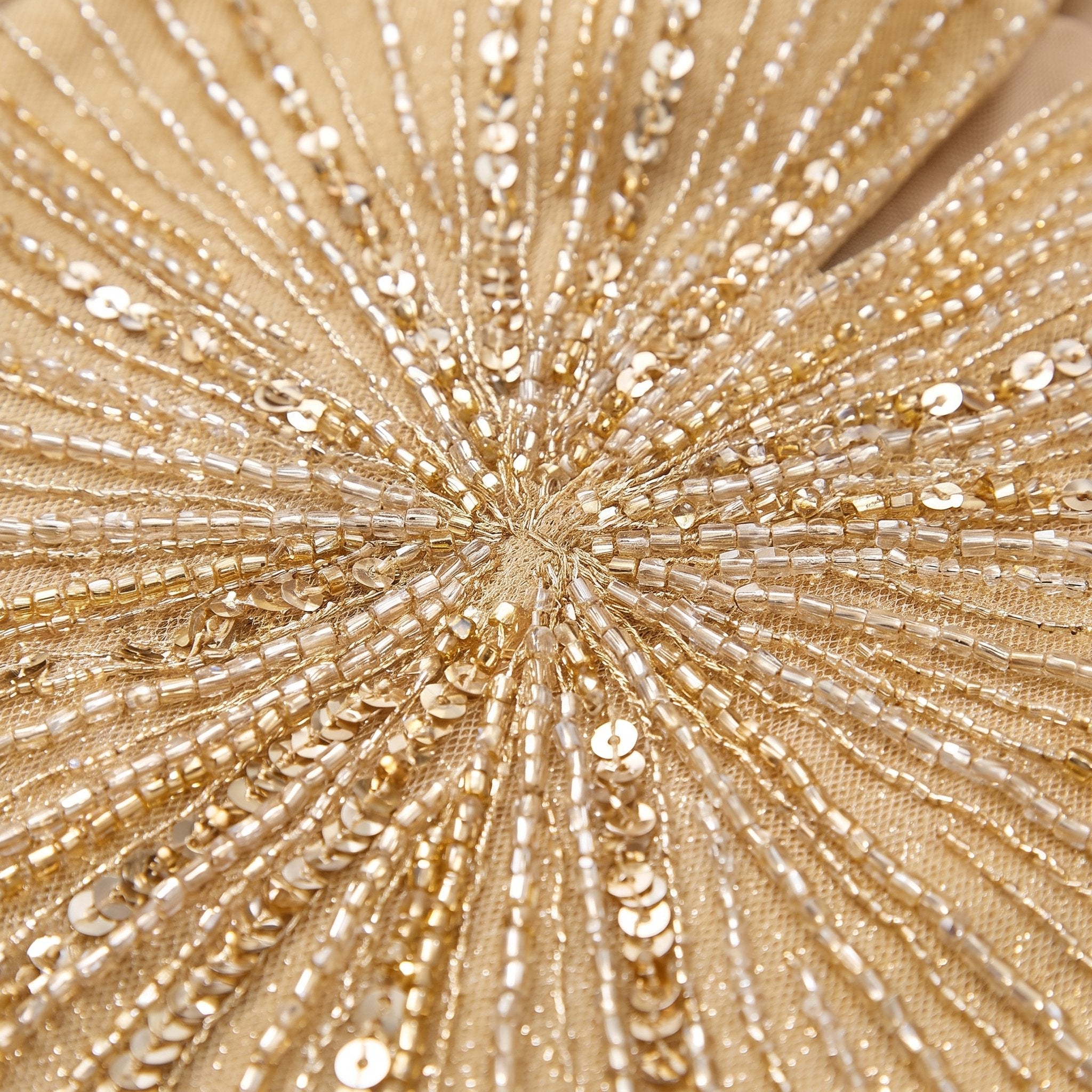 Liora Evening Gown | Beaded Champagne, Plus Size Fit-and-Flare