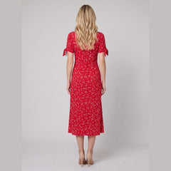Liora Midi Dress | Floral Print, Slim Fit, V-Neck