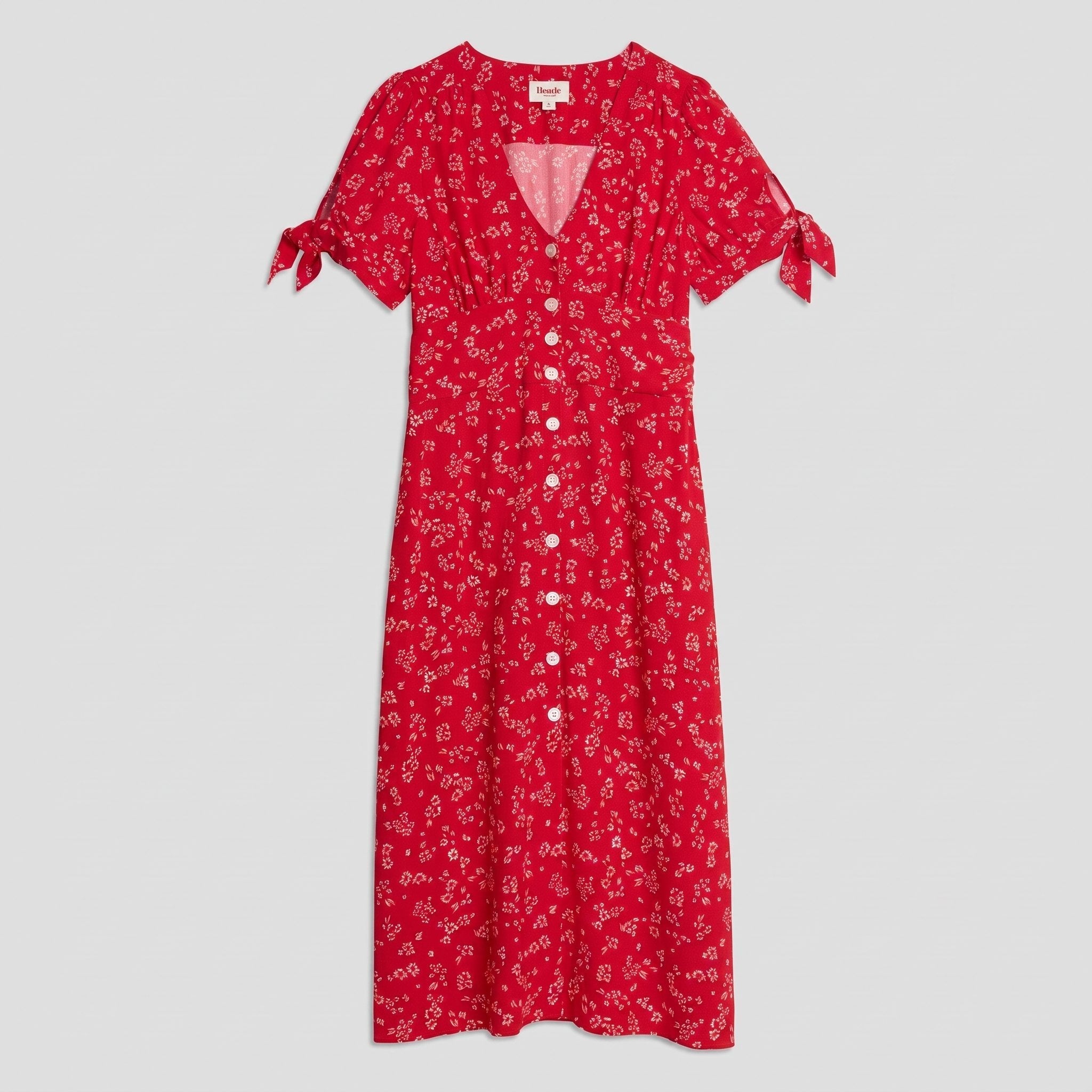 Liora Midi Dress | Floral Print, Slim Fit, V-Neck