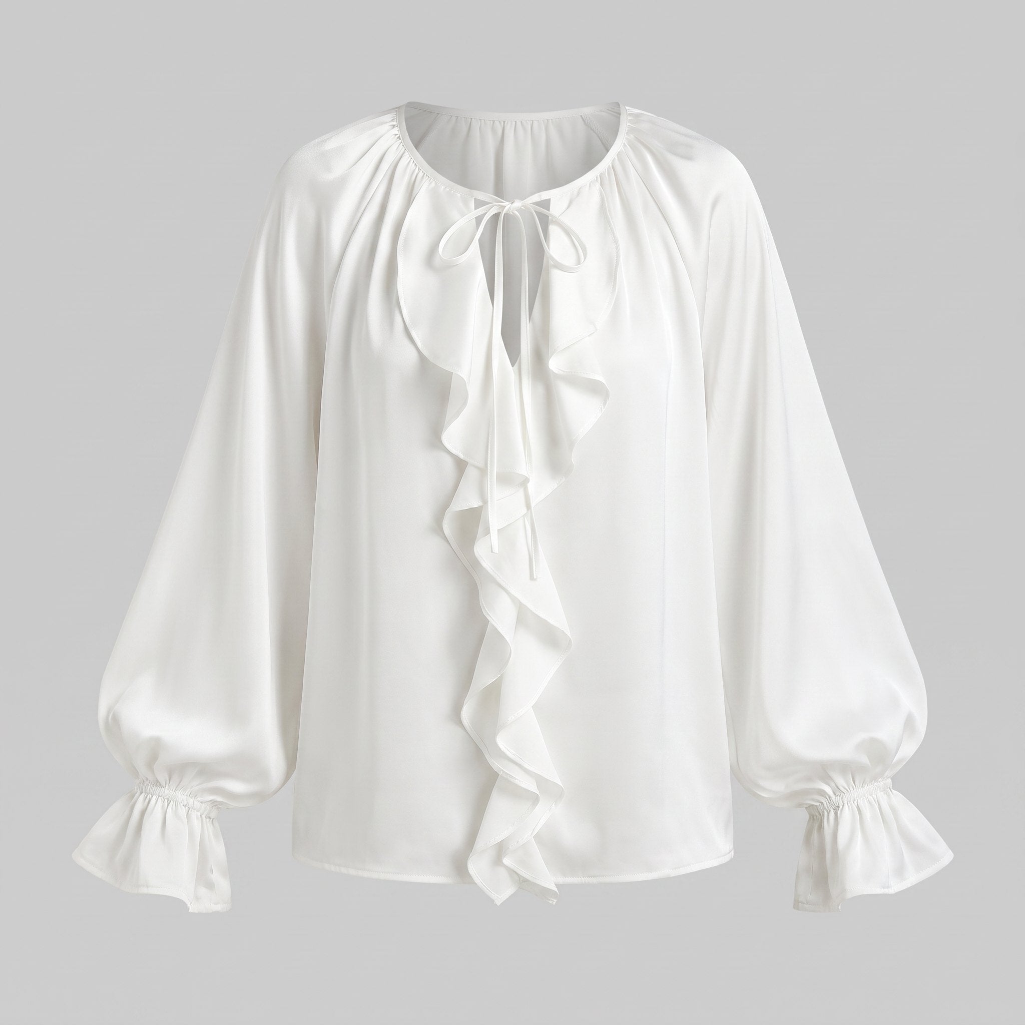 Liora | Satin Ruffle Blouse