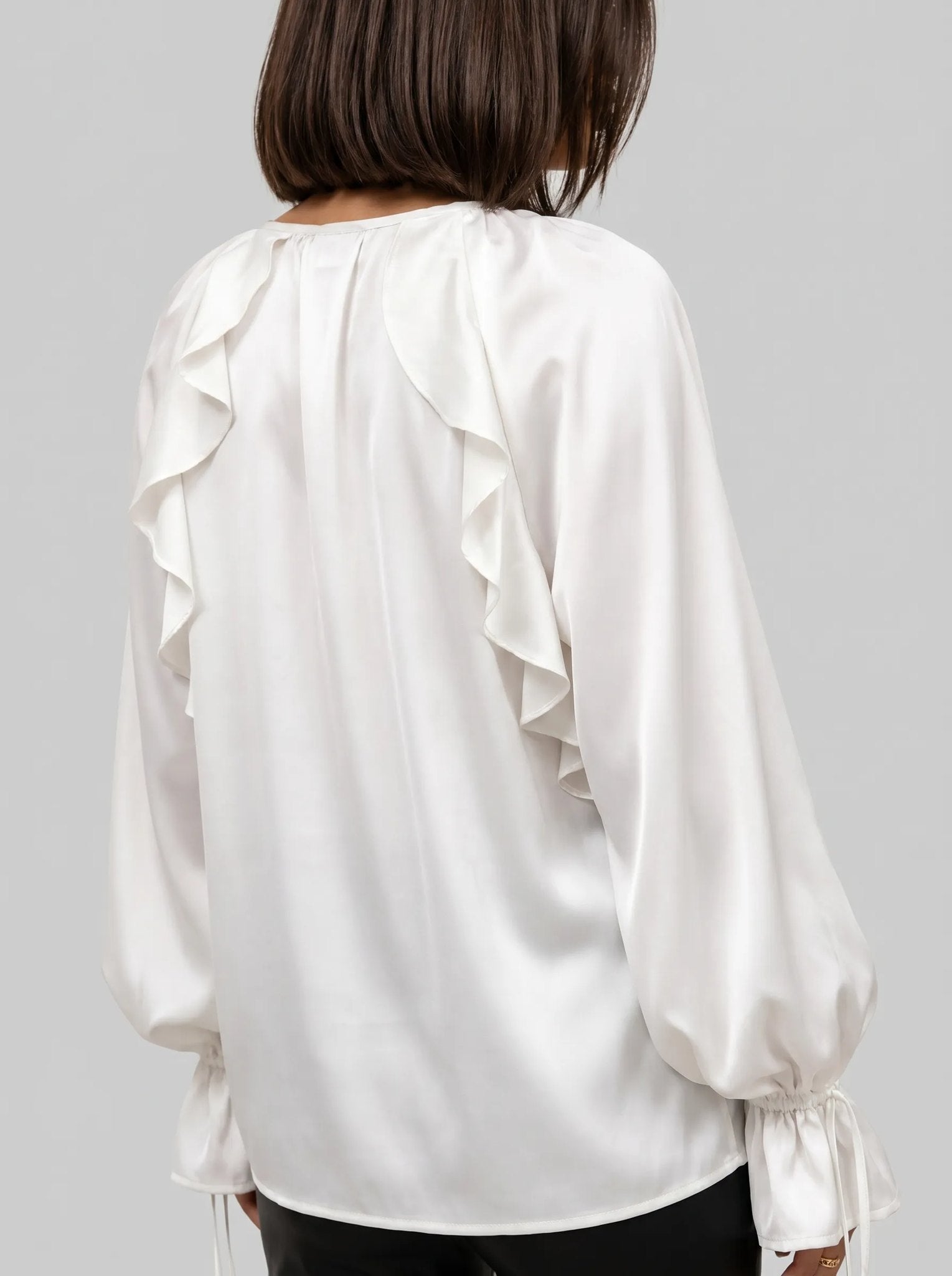 Liora | Satin Ruffle Blouse