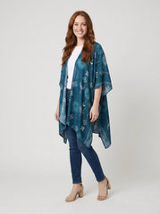 Luna Beach Kimono | Cotton Rayon Blend, One Size, Celestial Print