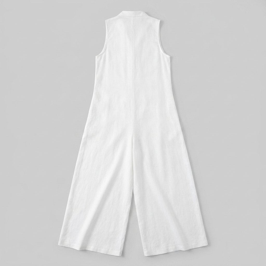 Luna | Jumpsuit Women Breathable Cotton-Linen Blend, Sleeveless Design