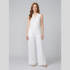 Luna | Jumpsuit Women Breathable Cotton-Linen Blend, Sleeveless Design