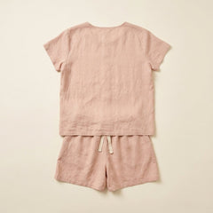 Luna | Pajama Set Lightweight Linen, Short Sleeve for Women