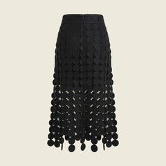 Luna | Luxe Midi Skirt High Waist, Laser Cut Design