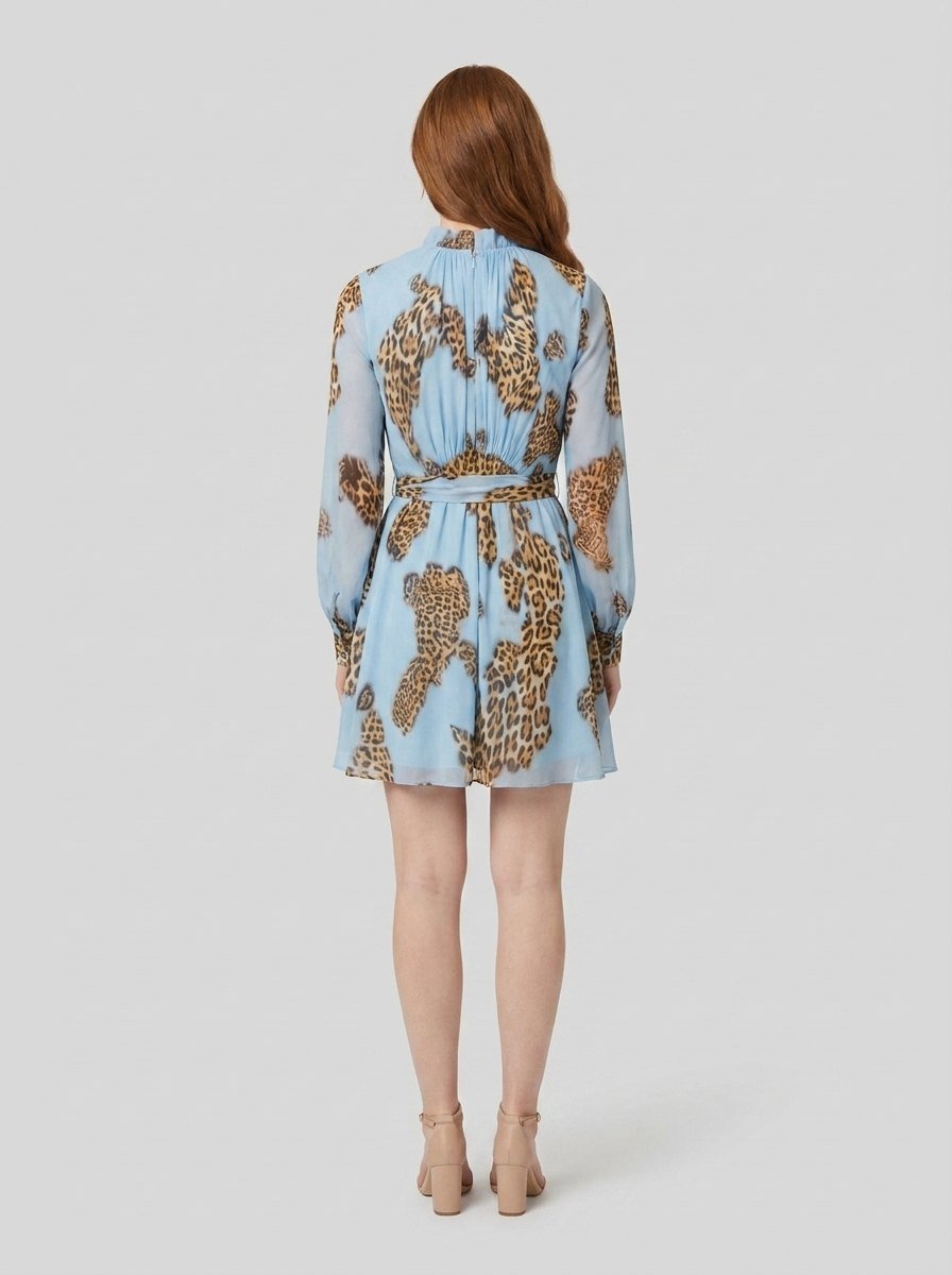 Luna | Mini Dress Leopard Print Chiffon, Loose Fit