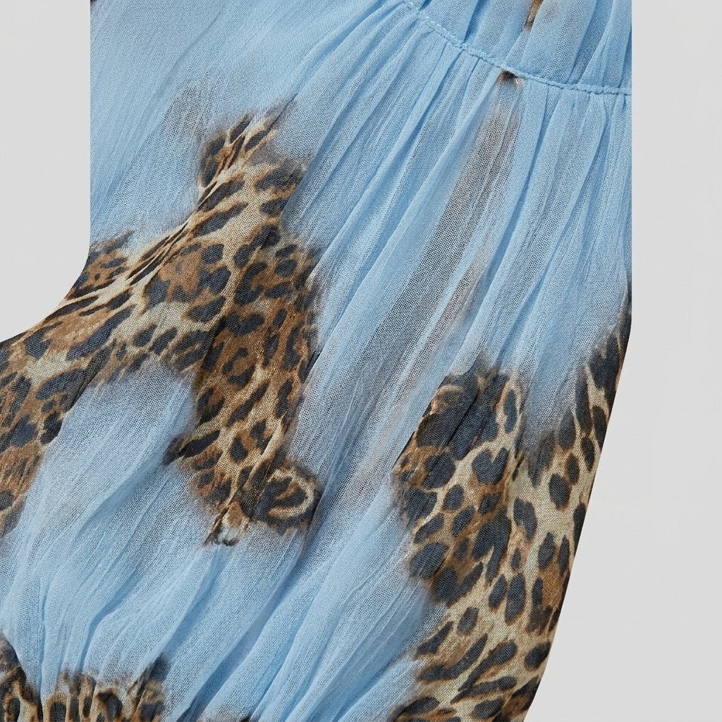 Luna | Mini Dress Leopard Print Chiffon, Loose Fit