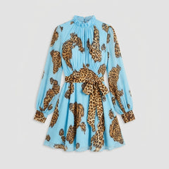 Luna | Mini Dress Leopard Print Chiffon, Loose Fit
