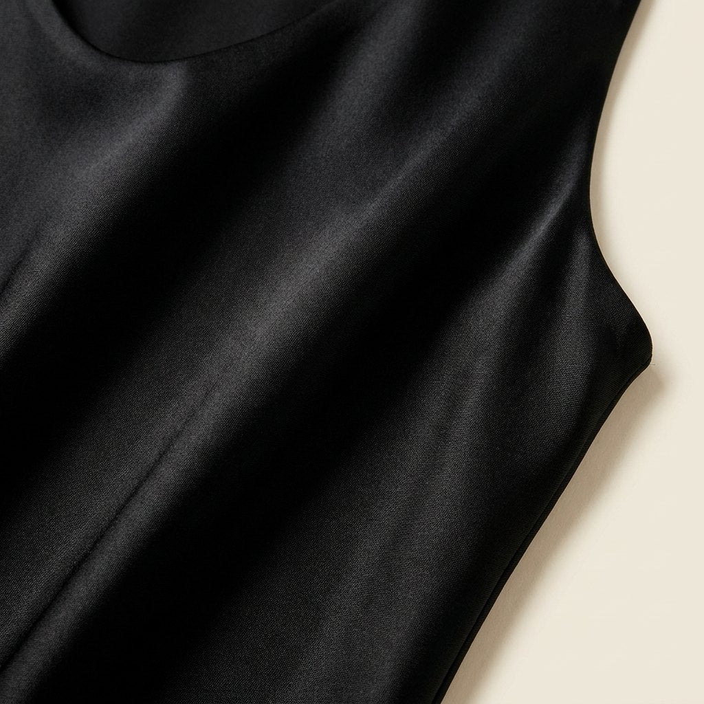 Luna | Satin Tank Top Plunging U-Neck, Relaxed Fit
