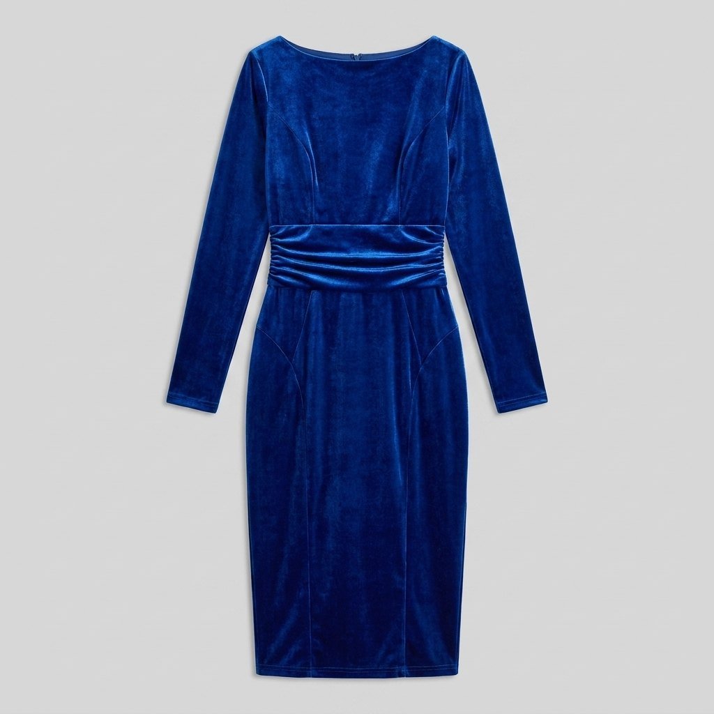 Luna | Boat Neck Velvet Bodycon Dress