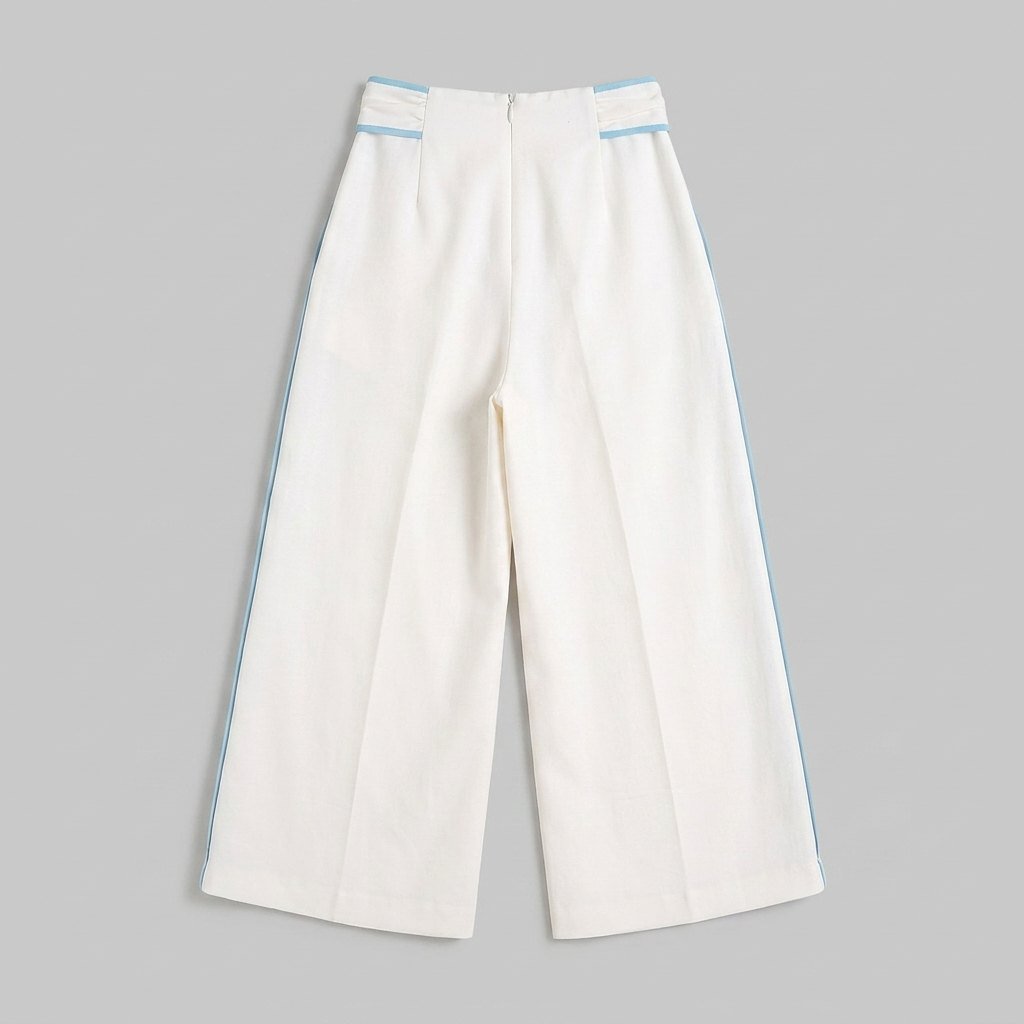 Luna | Wide Leg Trousers Linen Blend, Relaxed Fit