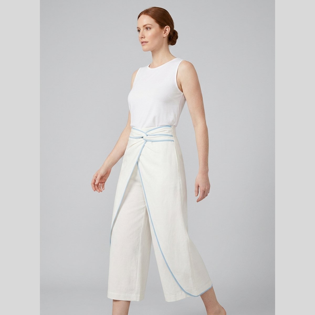 Luna | Wide Leg Trousers Linen Blend, Relaxed Fit