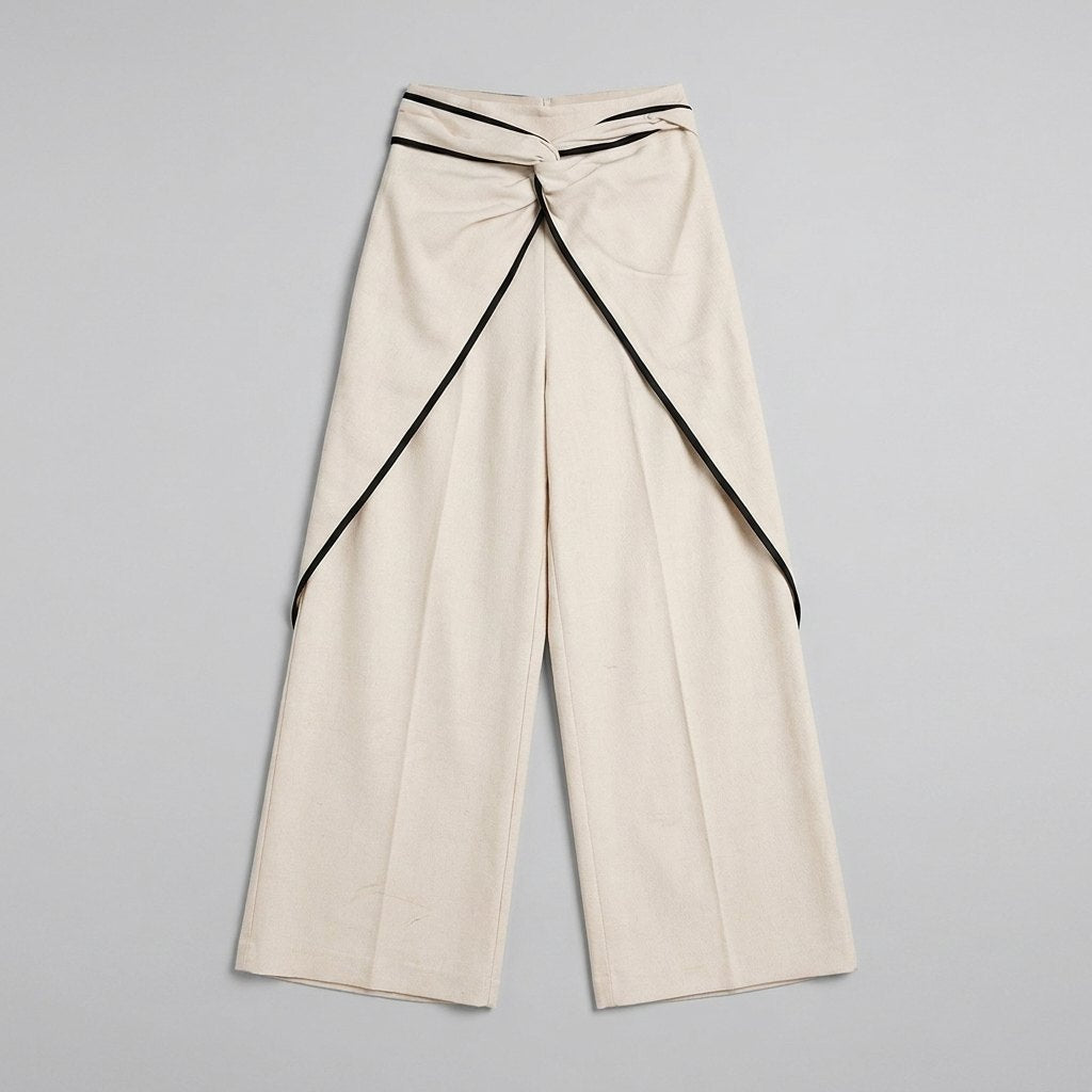 Luna | Wide Leg Trousers Linen Blend, Relaxed Fit