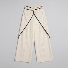 Luna | Wide Leg Trousers Linen Blend, Relaxed Fit