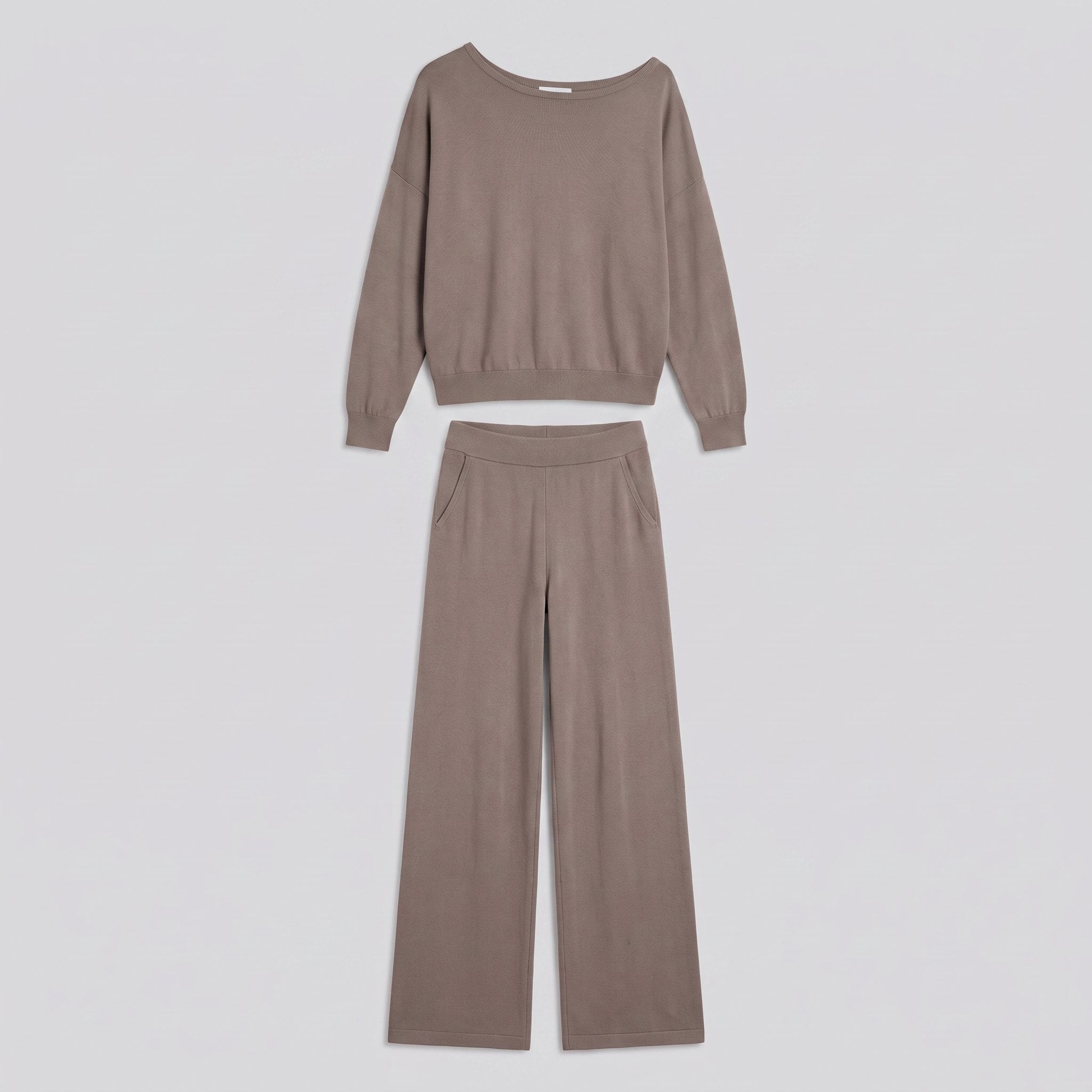 Luxe Eleganza Loungewear Set | Ultra-Soft Knit, Off-Shoulder Design