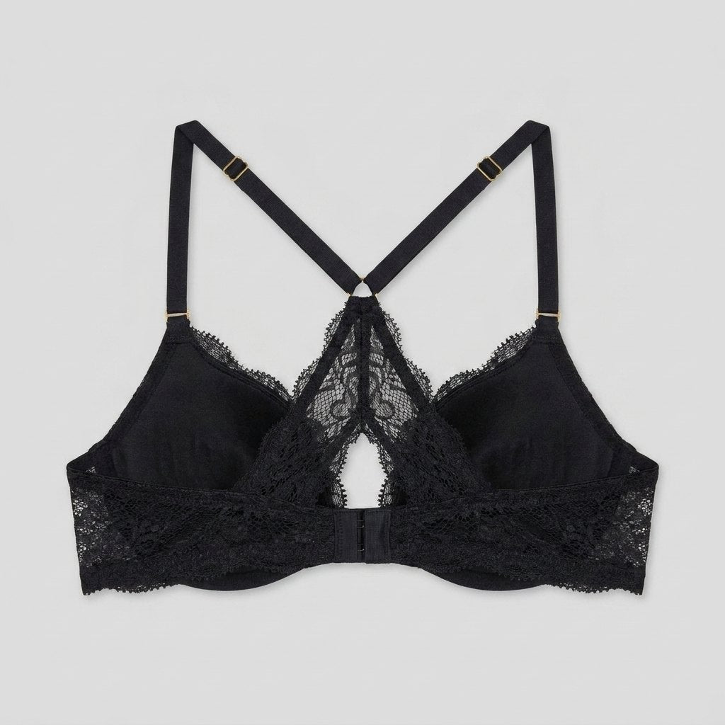 Luxe Lace Racerback Bra | Push-Up, Front Closure