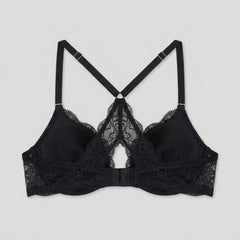 Luxe Lace Racerback Bra | Push-Up, Front Closure