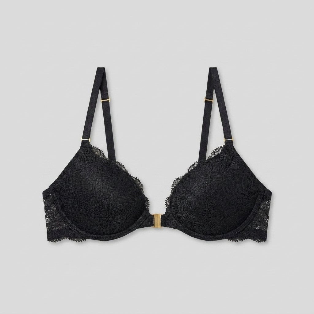 Luxe Lace Racerback Bra | Push-Up, Front Closure