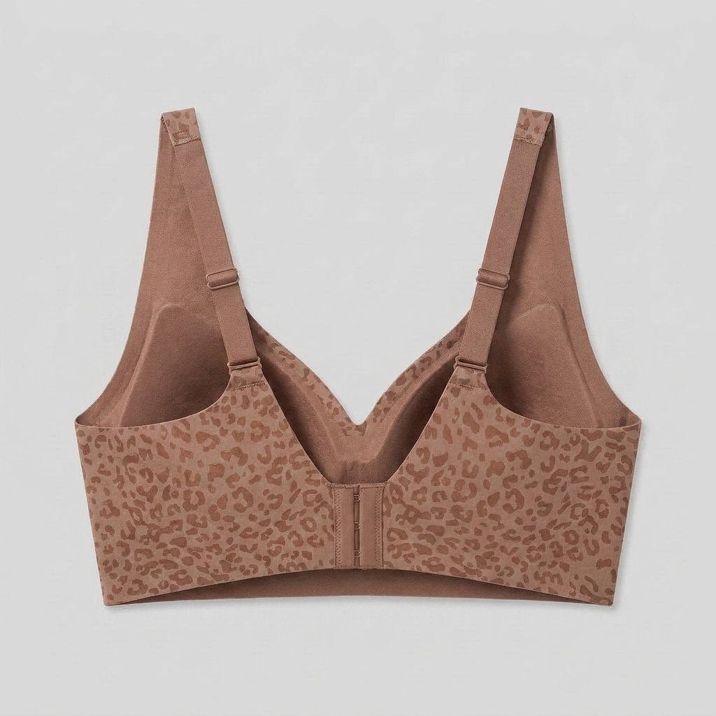Luxe Leopard Bra | Wireless V-Neck, Soft Breathable Fabric