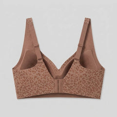 Luxe Leopard Bra | Wireless V-Neck, Soft Breathable Fabric