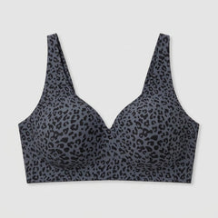 Luxe Leopard Bra | Wireless V-Neck, Soft Breathable Fabric