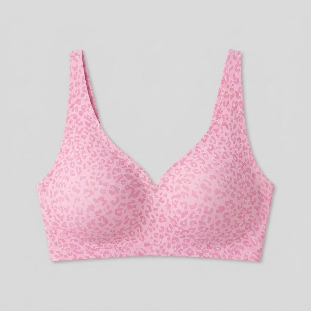 Luxe Leopard Bra | Wireless V-Neck, Soft Breathable Fabric