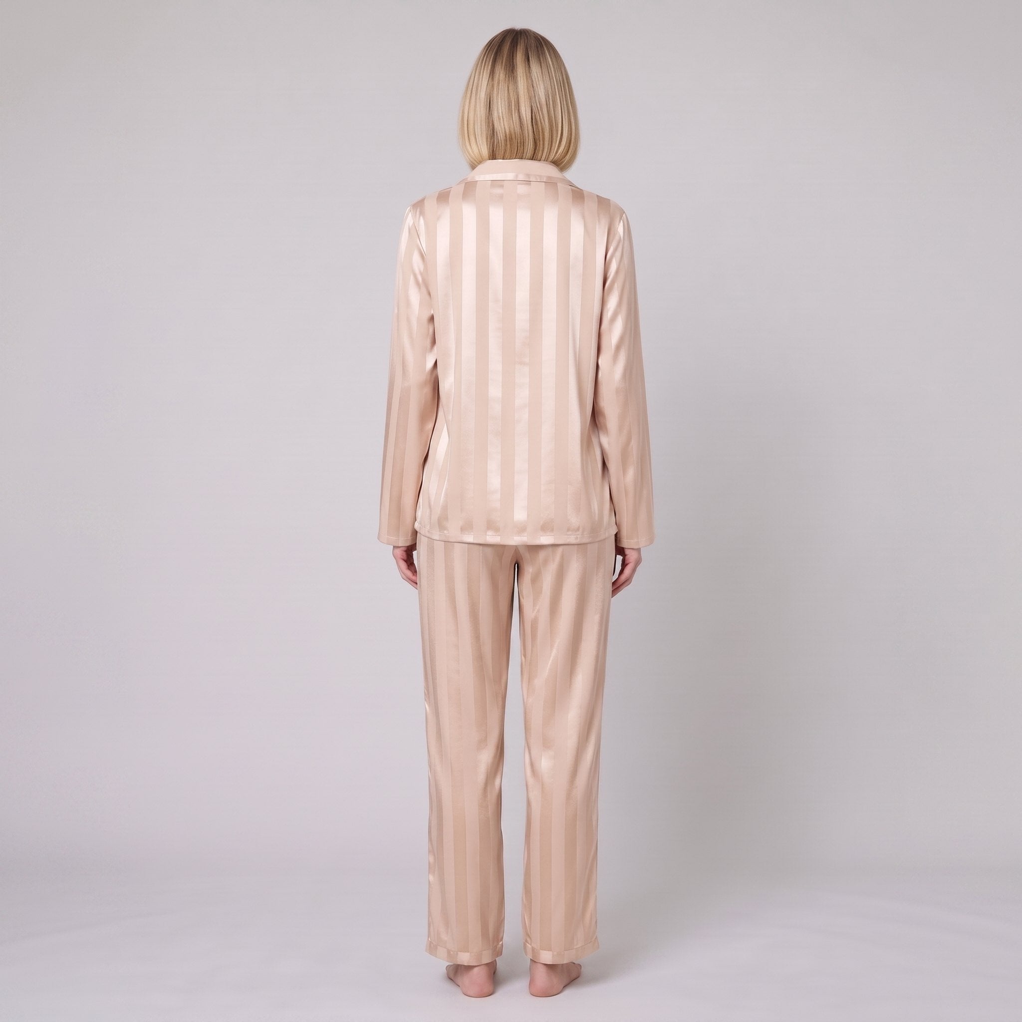 Luxe Satin Pyjama Set | Striped Design | Relaxed Fit