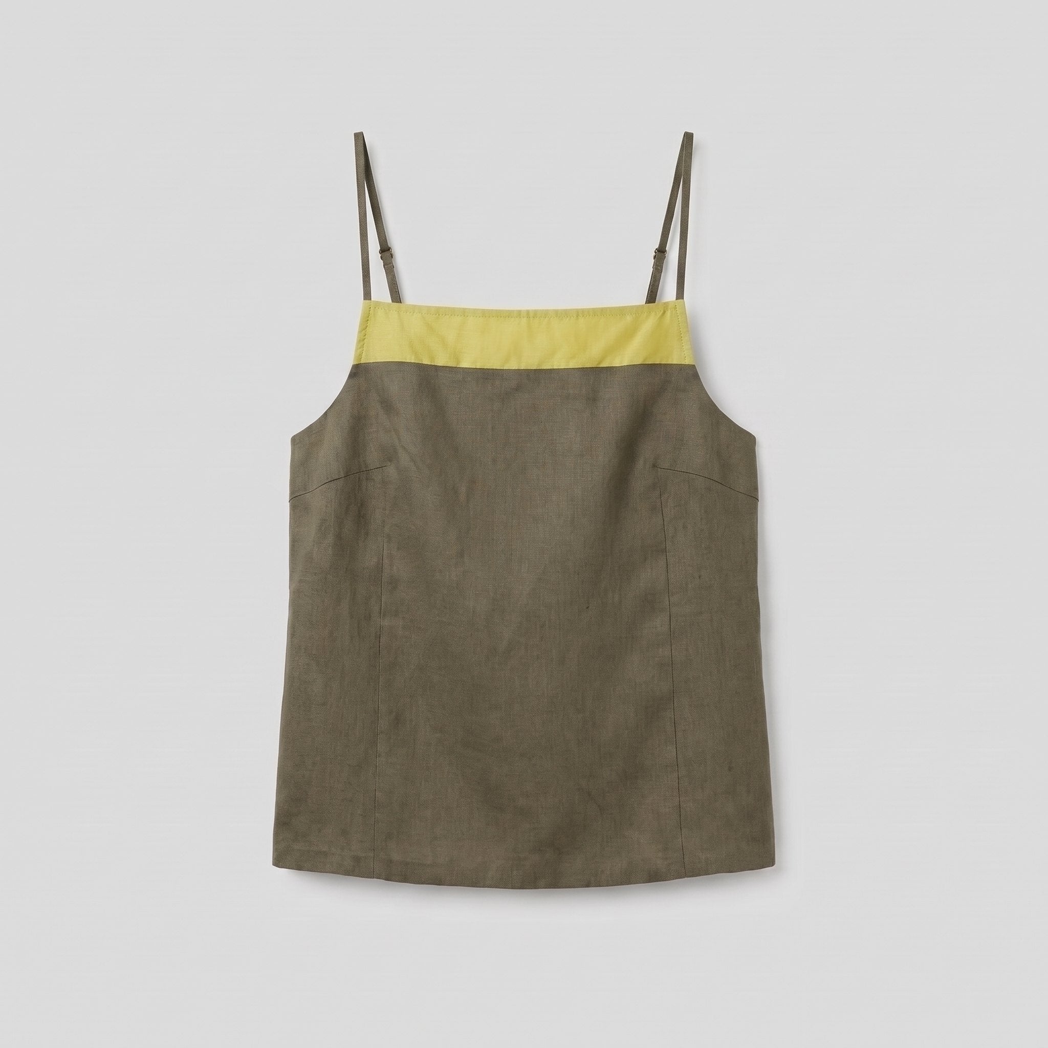 Maisie Women's Top | Breathable Linen, Colorblock Design, Adjustable Straps