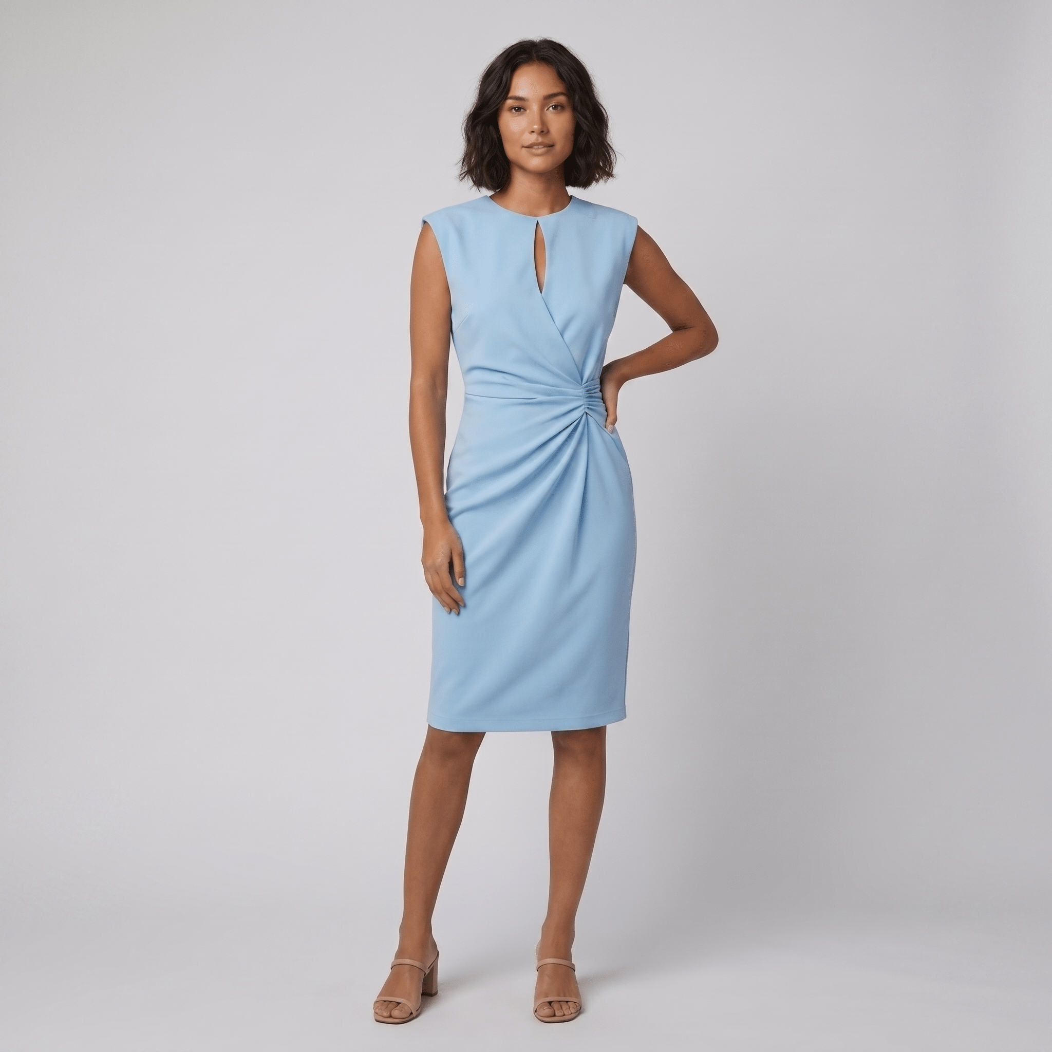 Mara Chic Dress | Lightweight Black Midi Dress for Women, Versatile Summer Elegance