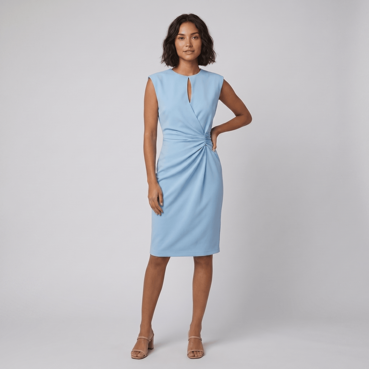 Mara Chic Dress | Lightweight Black Midi Dress for Women, Versatile Summer Elegance