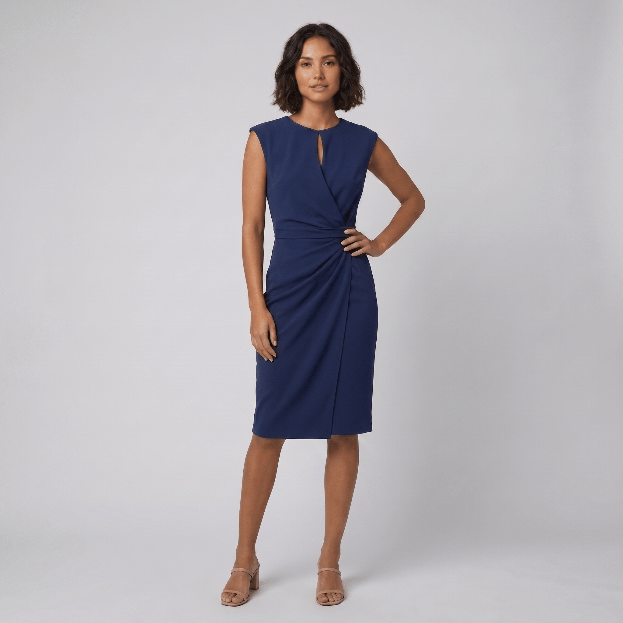 Mara Chic Dress | Lightweight Black Midi Dress for Women, Versatile Summer Elegance