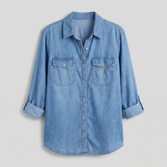 Maven Oversized Denim Shirt | Soft, Relaxed Fit, Classic Button-Up