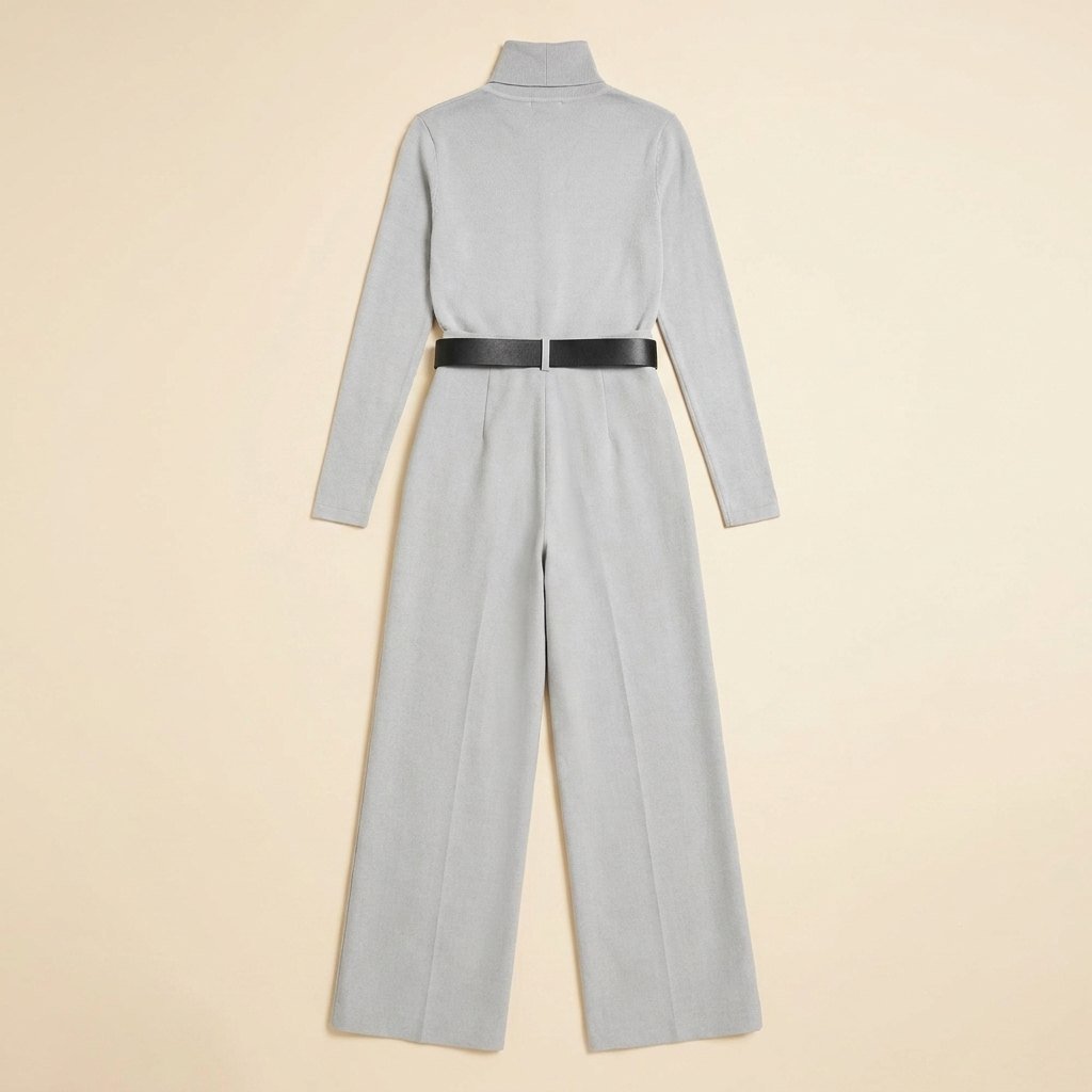 Mila | Black Jumpsuit Tailored, Elegant Knit with Waist-Cinching Belt