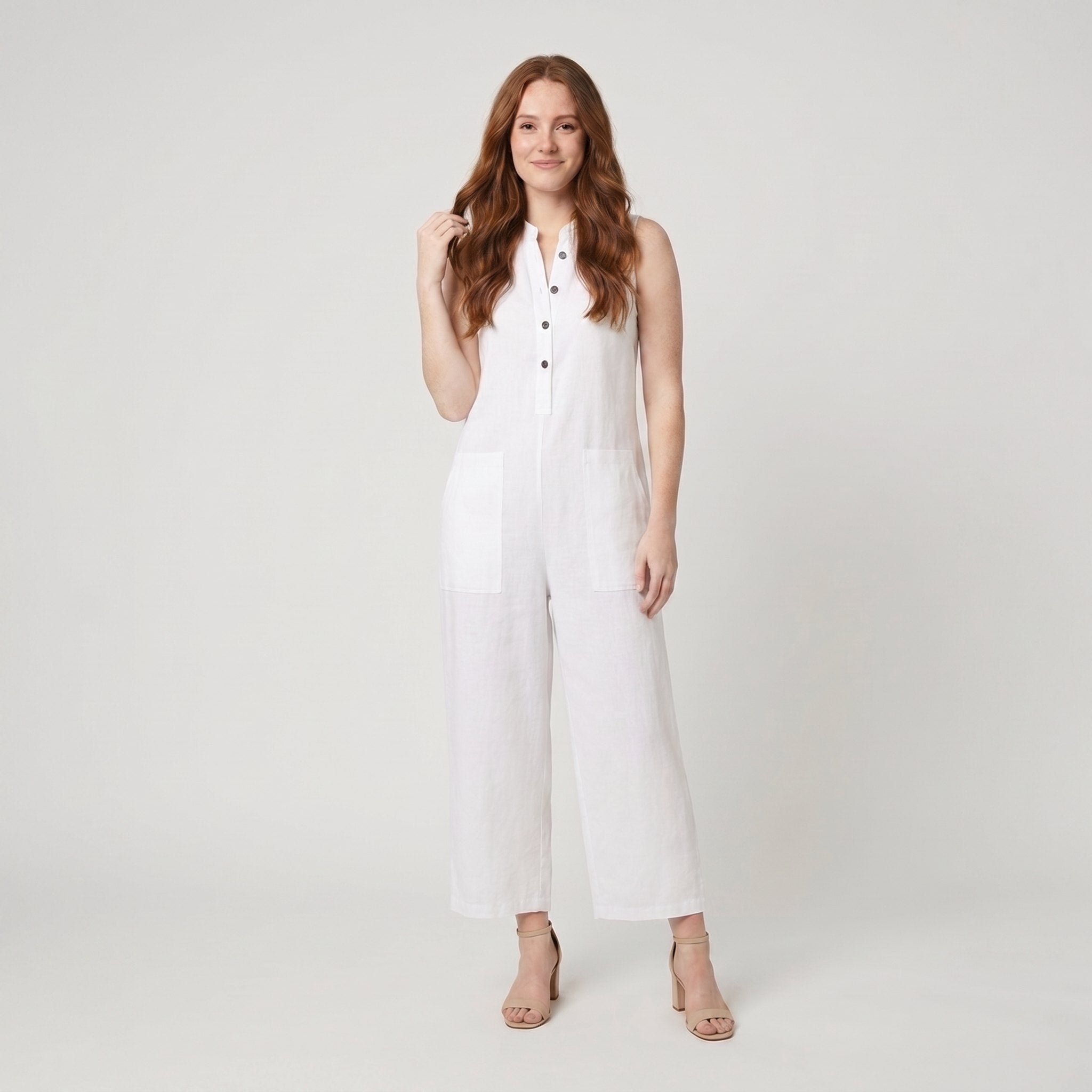 Mila | Jumpsuit Women Linen Blend, Elegant Sleeveless Design