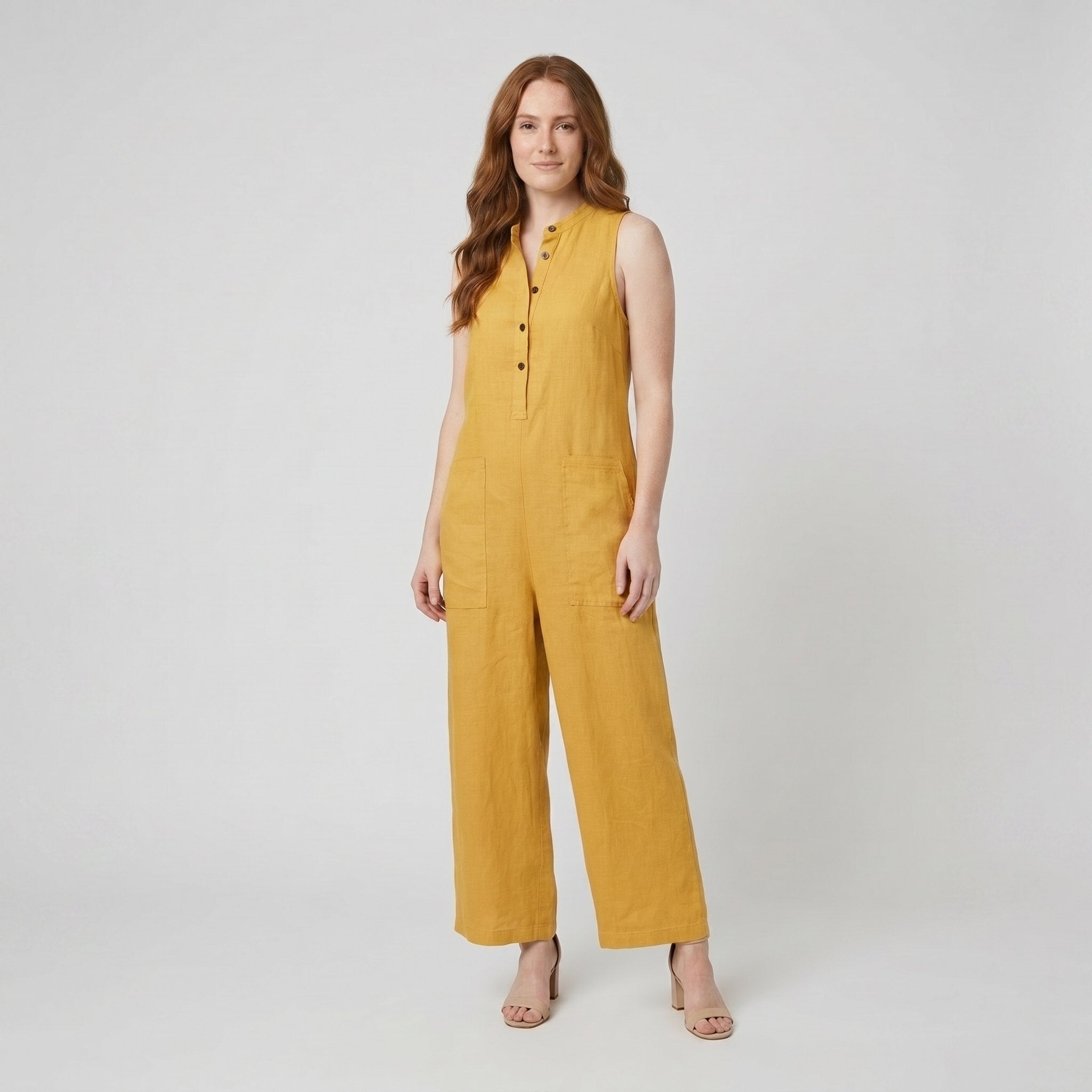 Mila | Jumpsuit Women Linen Blend, Elegant Sleeveless Design