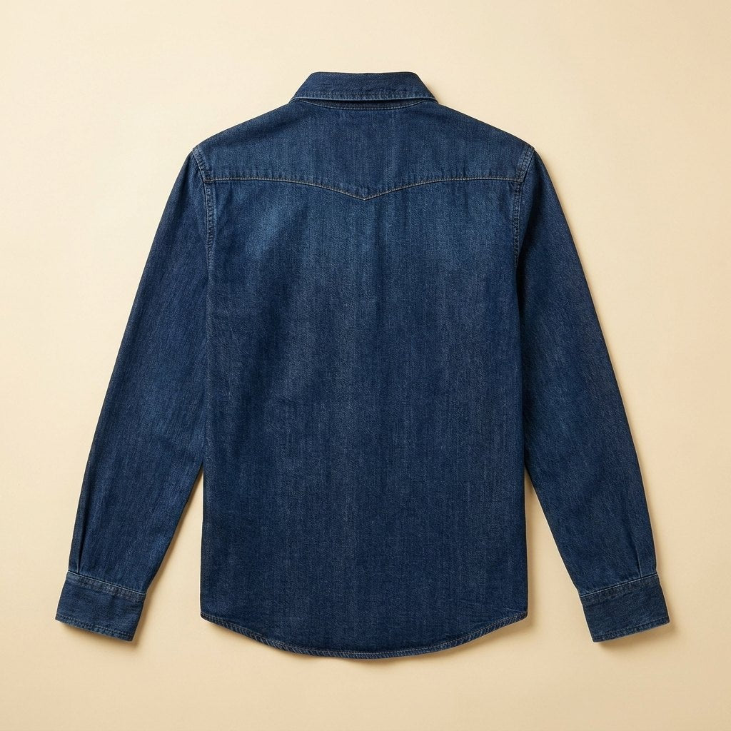 Milo | Mens Denim Shirt Organic Cotton, Classic Multi-Pocket Design