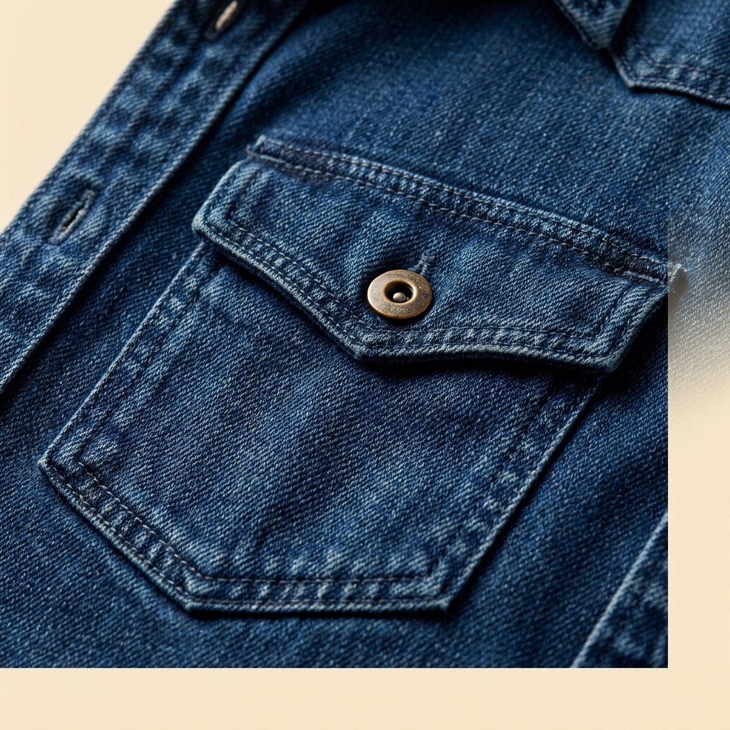 Milo | Mens Denim Shirt Organic Cotton, Classic Multi-Pocket Design
