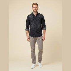 Milo | Mens Denim Shirt Organic Cotton, Classic Multi-Pocket Design