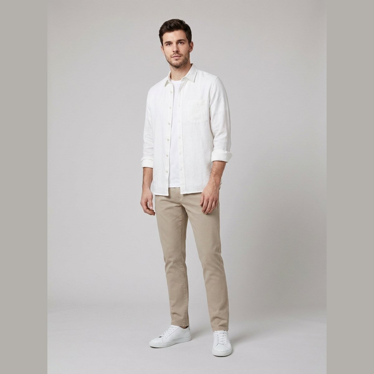 Milo | Men's Dress Shirt Cotton-Linen Blend, Lightweight & Breathable
