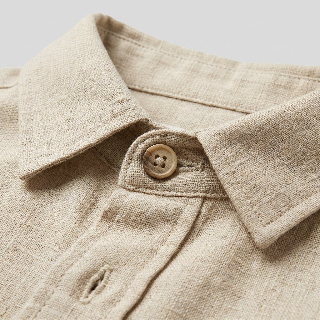 Milo | Men's Dress Shirt Cotton-Linen Blend, Lightweight & Breathable