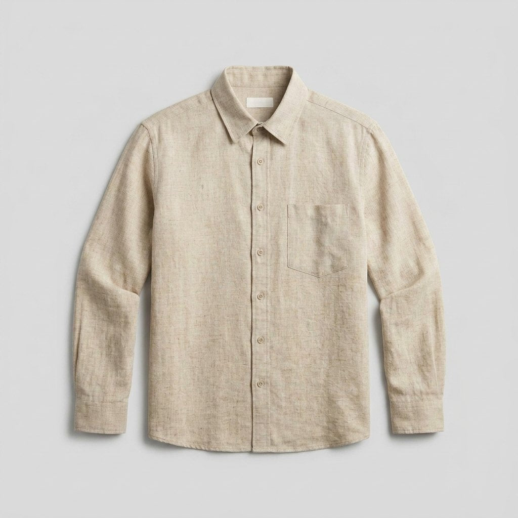 Milo | Men's Dress Shirt Cotton-Linen Blend, Lightweight & Breathable