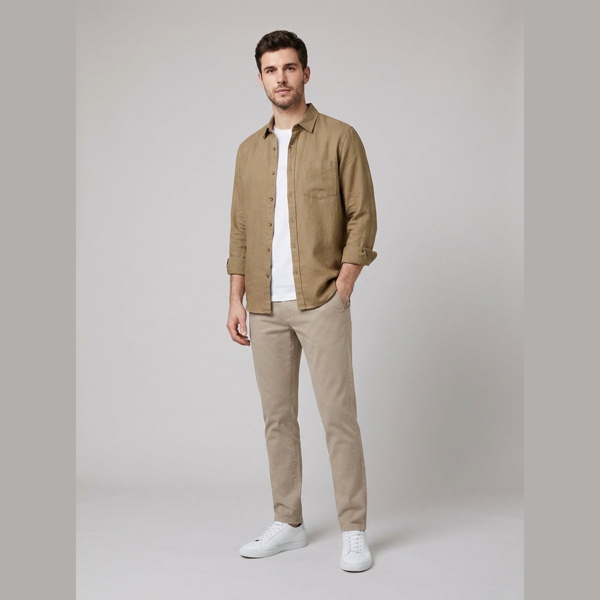 Milo | Men's Dress Shirt Cotton-Linen Blend, Lightweight & Breathable