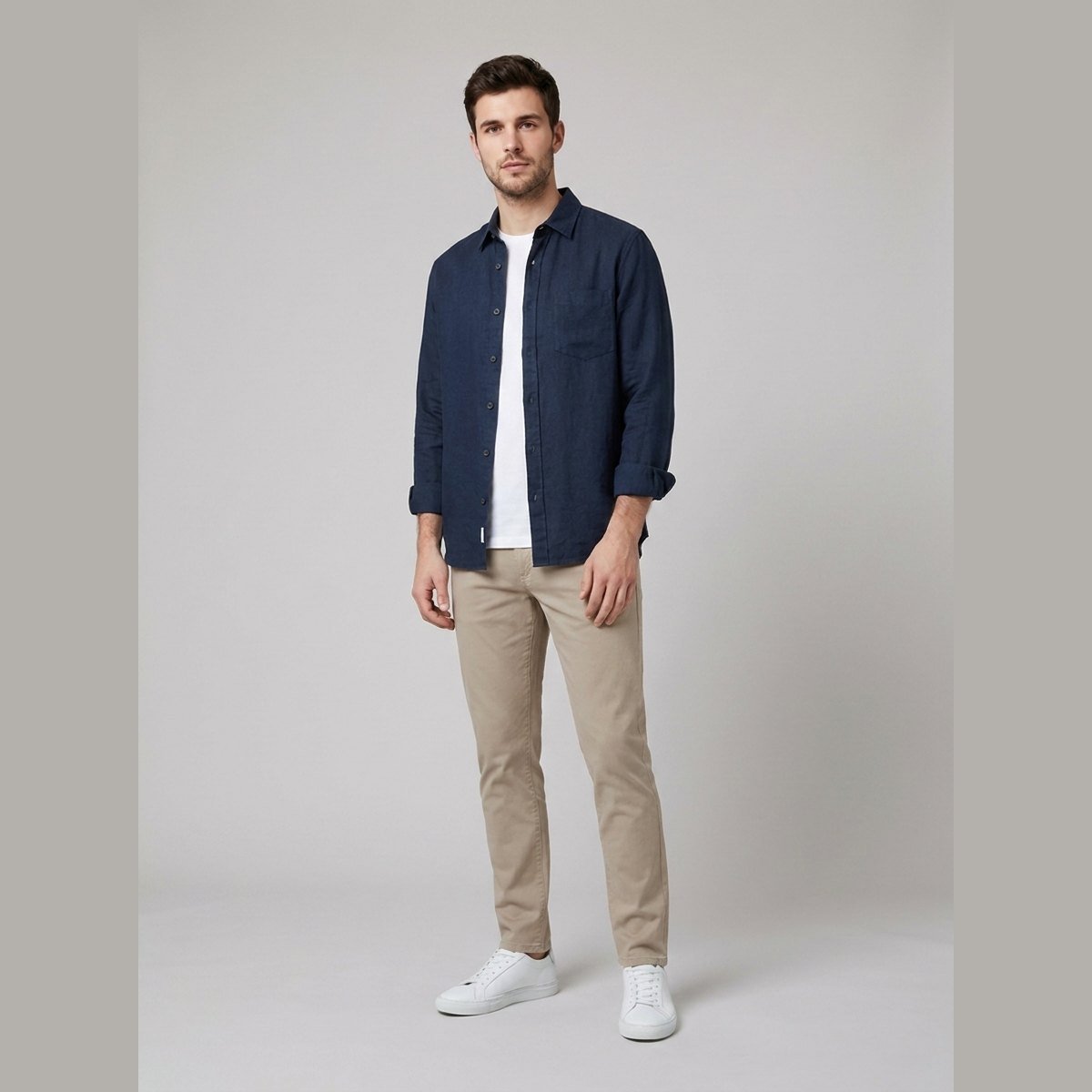 Milo | Men's Dress Shirt Cotton-Linen Blend, Lightweight & Breathable