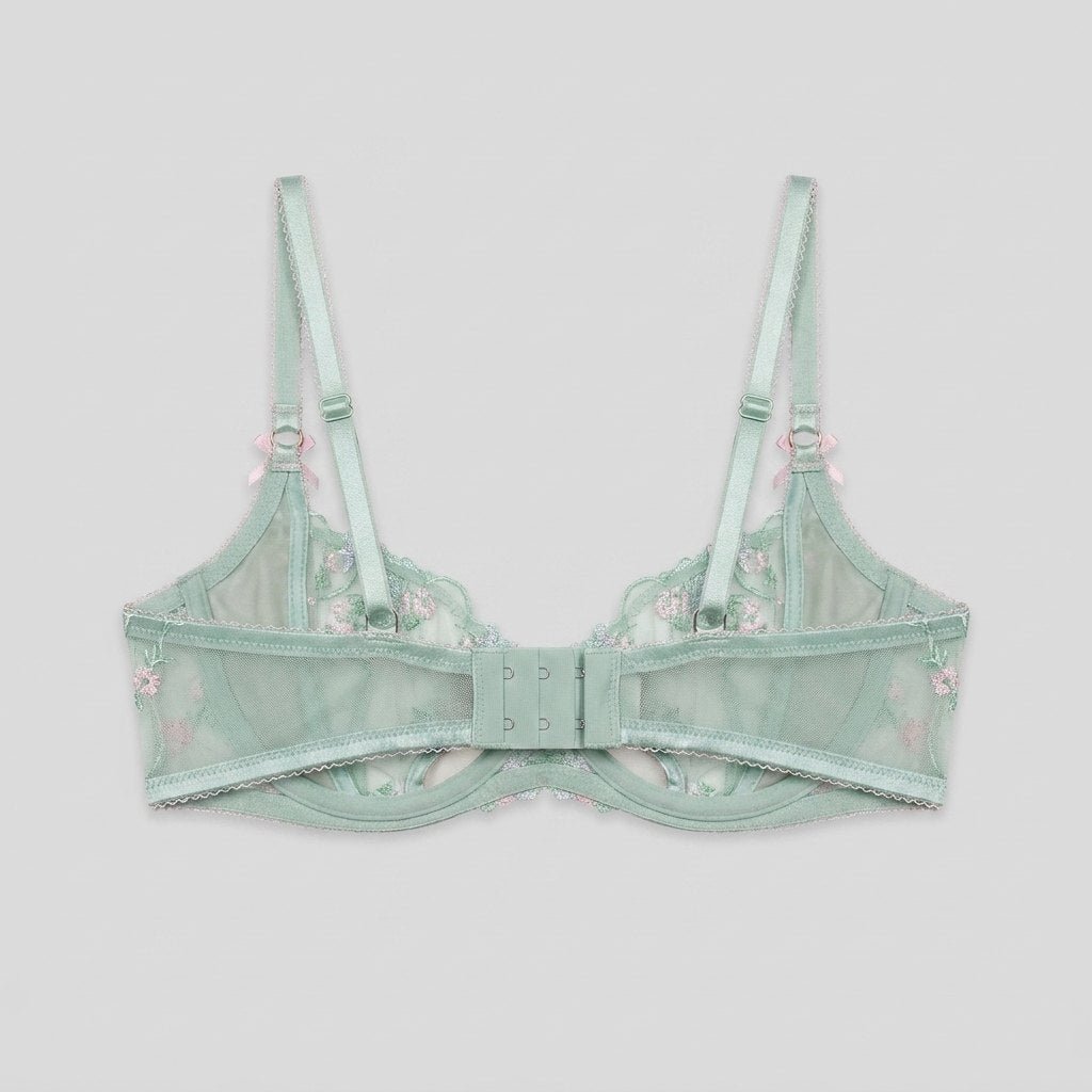Mira Balcony Bra | Underwired, Floral Embroidery, Satin