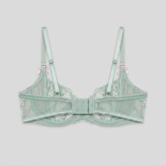 Mira Balcony Bra | Underwired, Floral Embroidery, Satin