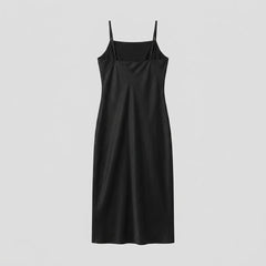 Mira | Black Midi Dress Slim Fit, Removable Scarf