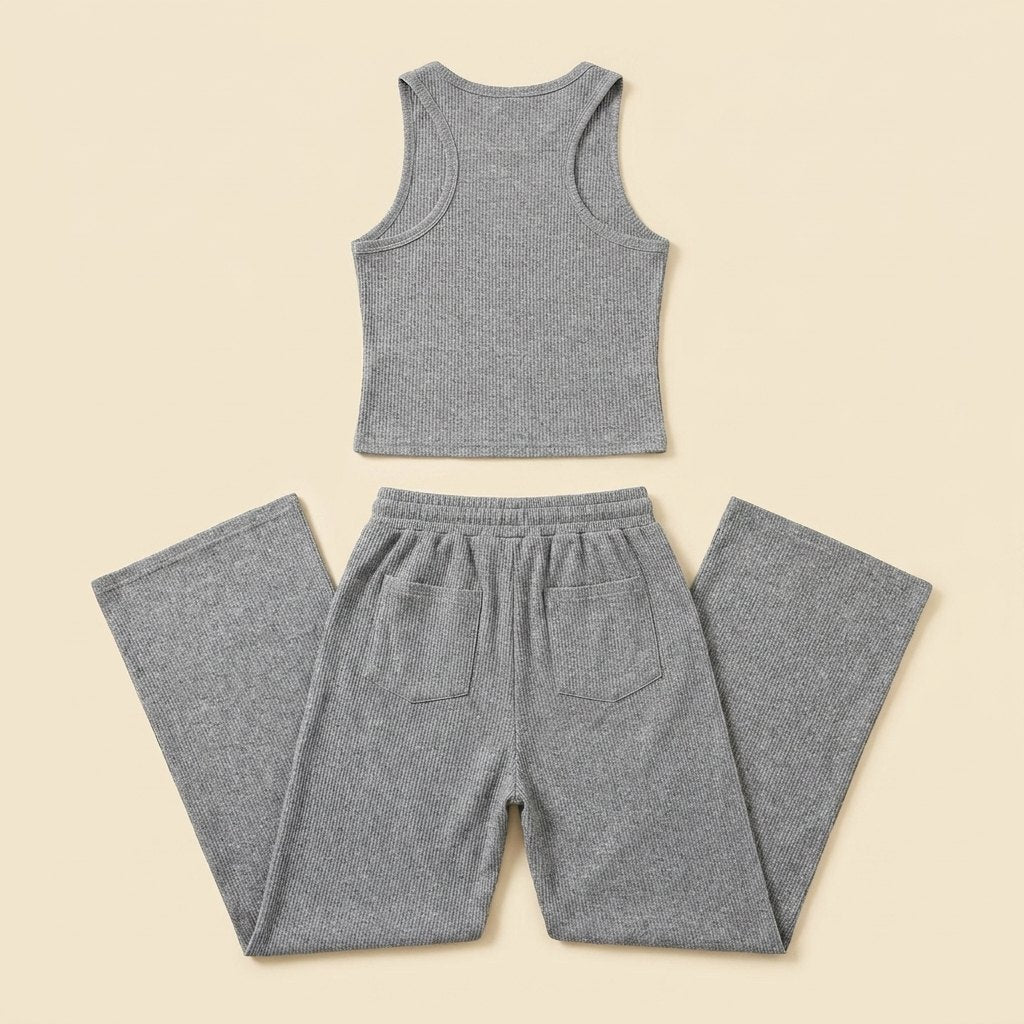 Mira | Women's Set Cotton Blend Loungewear, Striped Tank Top & Drawstring Skirt