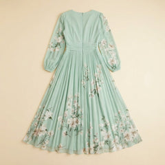 Mira | Floral Midi Dress Lightweight, Pleated Skirt for Women