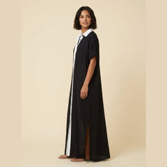 Mira | Maxi Dress Linen Blend, Short Sleeves, Perfect for Summer